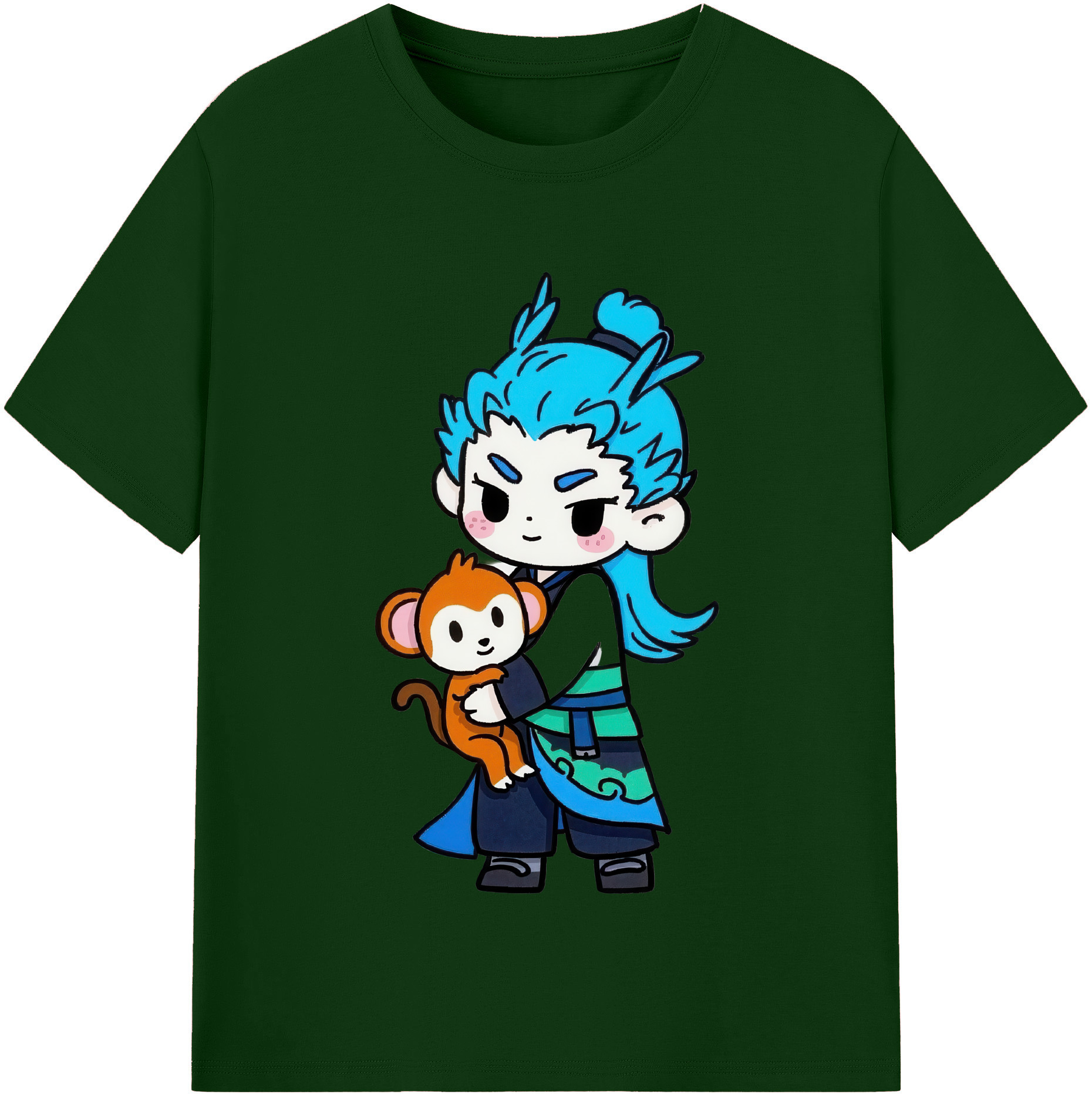 （画像用） Ne Zha 2 ナタ 魔童の大暴れ 綿100％半袖Tシャツ（フロントプリント）